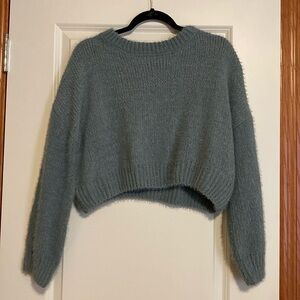 Love Tree blue cropped sweater